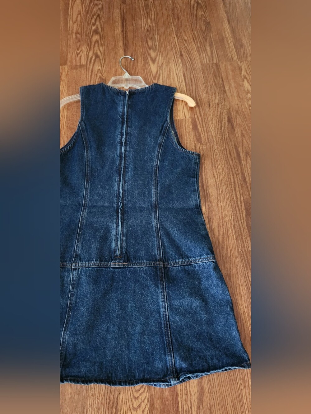 Cider Dark Blue Denim Mini Dress - Picture 4 of 7